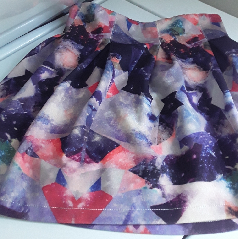 Girls on Film cosmic shapes skirt